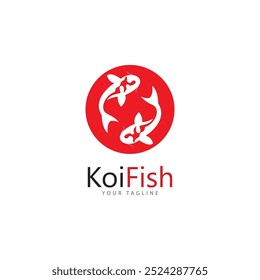 koi fish logo design vetor template