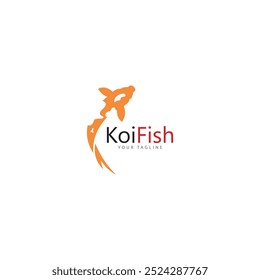 koi fish logo design vetor template