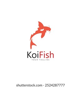 koi fish logo design vetor template