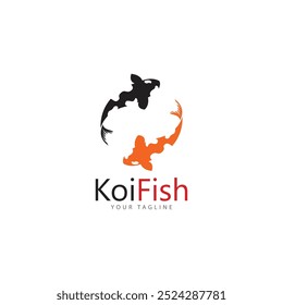 koi fish logo design vector template