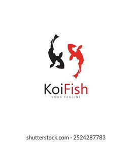 koi fish logo design vetor template