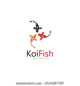 koi fish logo design vetor template