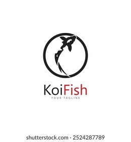 koi fish logo design vector template