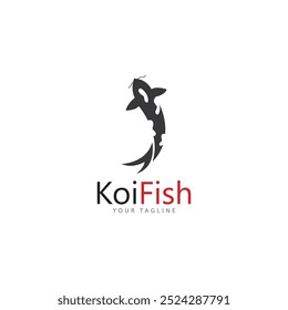 koi fish logo design vetor template