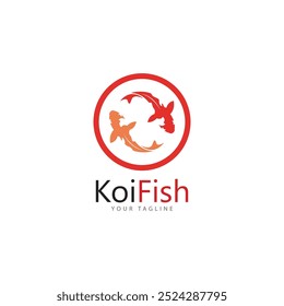 koi fish logo design vetor template