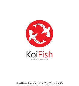 koi fish logo design vetor template