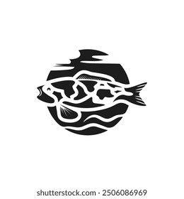 koi fish logo icon vector element design template web