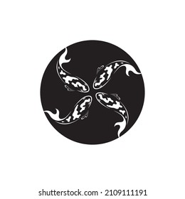 koi fish logo illustration design template