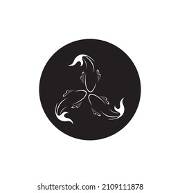 koi fish logo illustration design template