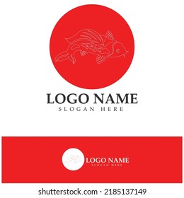 Koi Fish Logo illustration icon Design Vector Template