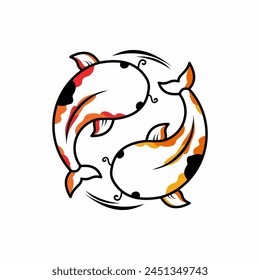 Koi fish logo simple clean and elegance