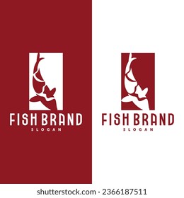 Ilustración del vector de diseño simple con el logotipo de pescado Koi