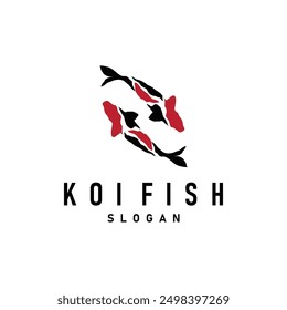 Koi Fish Logo Simple Design Vector Illustration