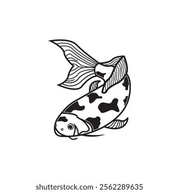 Koi Fish Logo Simple Design Vector Illustration