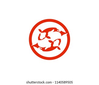 Koi fish logo and symbols vector template 