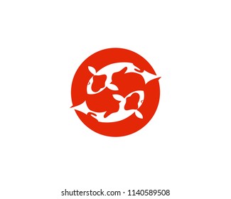 Koi fish logo and symbols vector template 