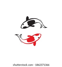 Koi fish logo template. Creative vector symbol