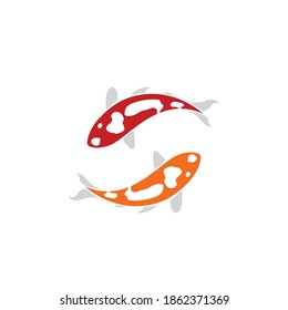 Koi fish logo template. Creative vector symbol