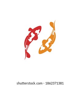 Koi fish logo template. Creative vector symbol