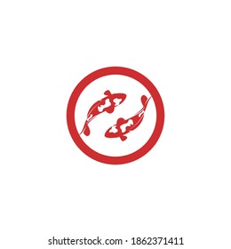 Koi fish logo template. Creative vector symbol
