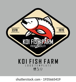 PLANTILLA DE LOGO DE PESCADO DE KOI, FORMATO LISTO EPS 10