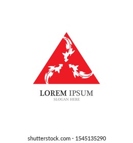 Koi fish logo vector animal