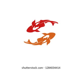 Koi fish logo vector animals