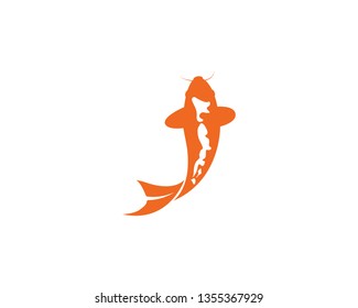 Koi Fish Logo Vector Icon Template 