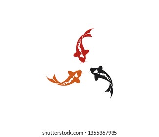 Koi fish logo vector icon template 