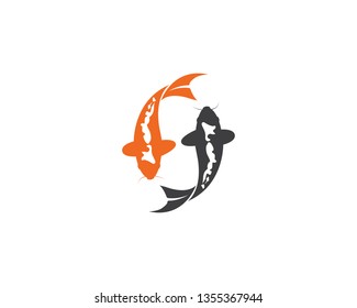 Koi fish logo vector icon template 