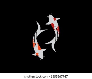 Koi fish logo vector icon template 