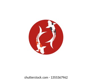 Koi fish logo vector icon template 