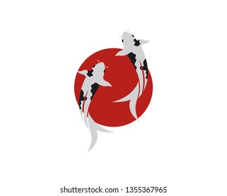 Koi fish logo vector icon template 