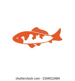 Koi fish logo vector icon  template