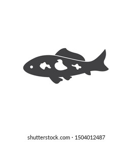 Koi fish logo vector icon  template