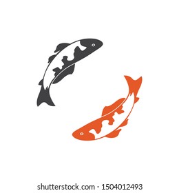 Koi fish logo vector icon  template