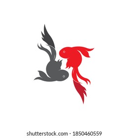 Koi fish logo vector icon template