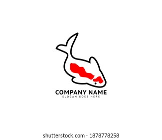 Koi fish logo vector icon template