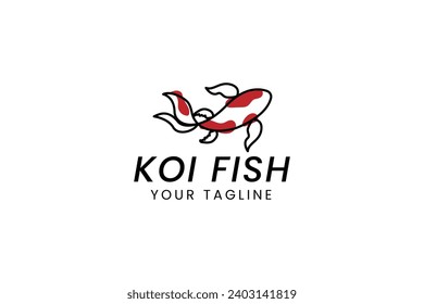 koi fish logo vector icon illustration