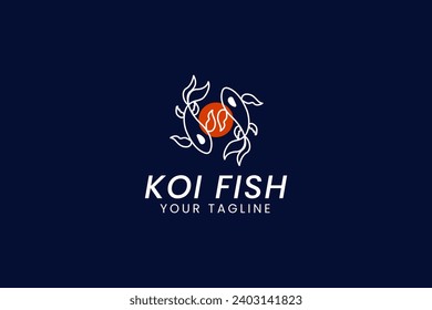 koi fish logo vector icon illustration