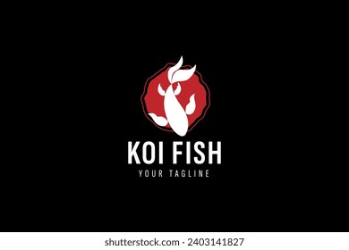 koi fish logo vector icon illustration