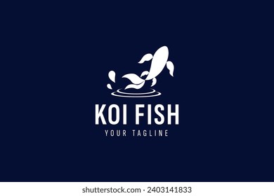 koi fish logo vector icon illustration