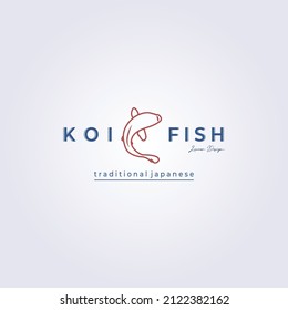 koi fish logo vector illustration design