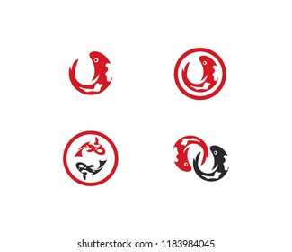 Koi fish logo vector template