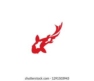 Koi fish logo vector template