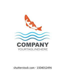 Koi fish logo vector template