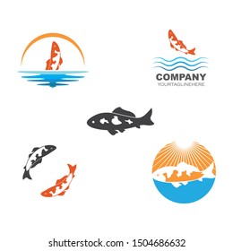 Koi fish logo vector template