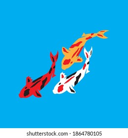 Koi fish logo vector template illustration