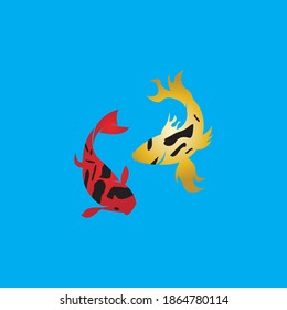Koi fish logo vector template illustration