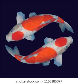 koi fish in lowpoly style